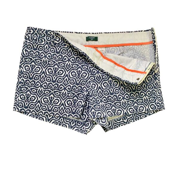 J. Crew Factory Navy Patterned Stretch Chino Shorts Size 8 - Picture 3 of 6